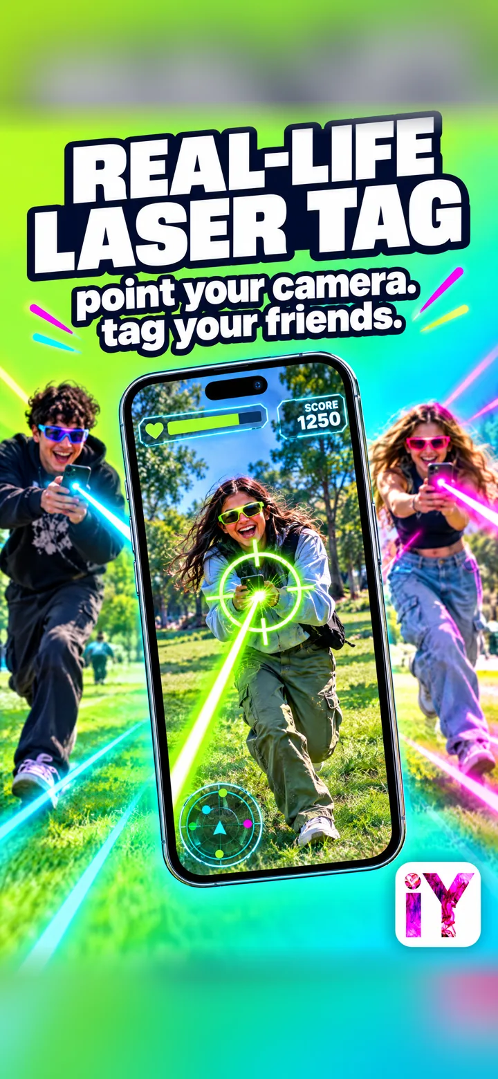 Real-world Laser Tag game played through phone camera in iYiYi app